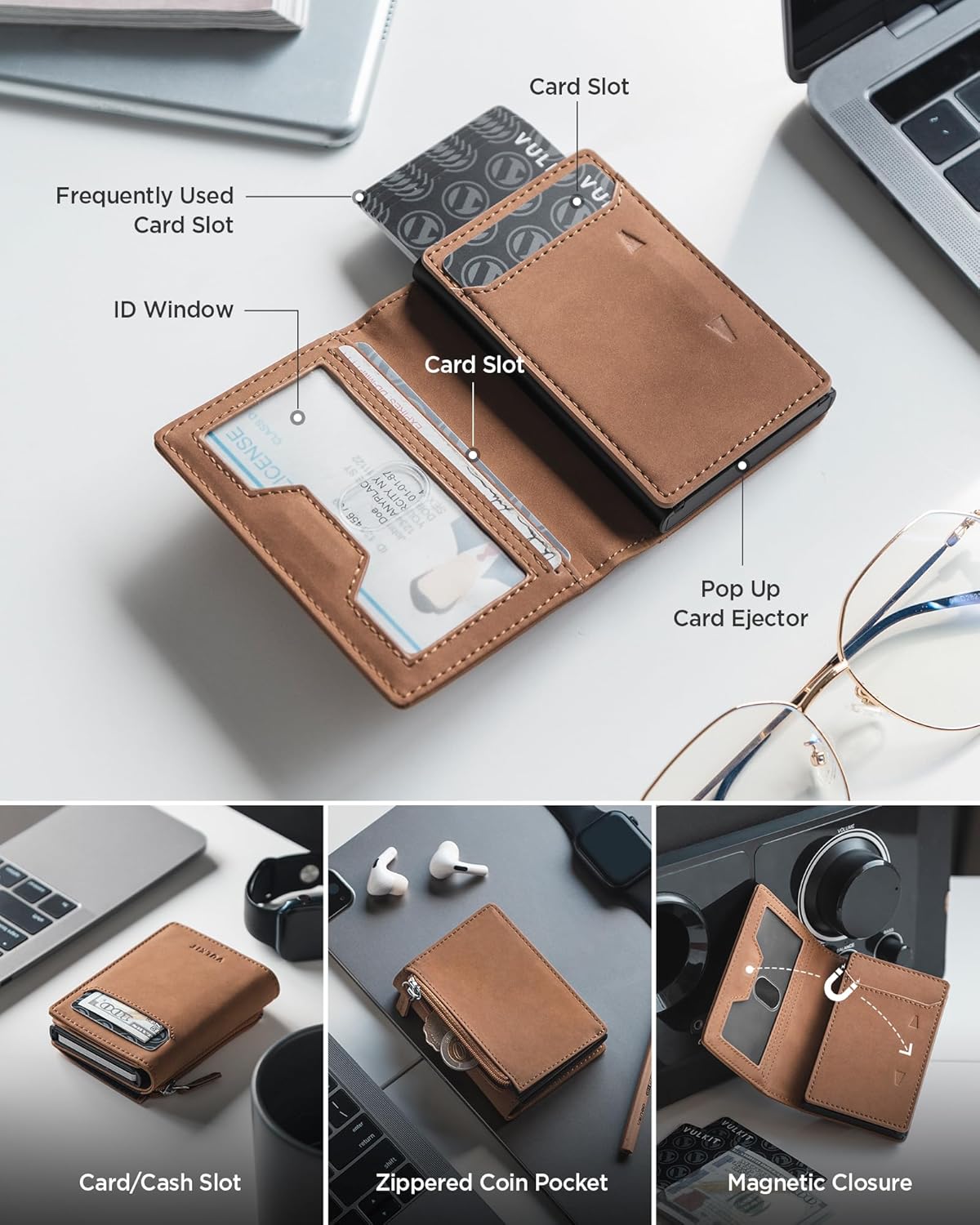 VULKIT Card Holder With Card Window | RFID Wallet